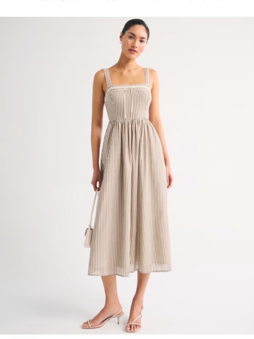 NWT Abercrombie Emerson midi dress size small brown stripes